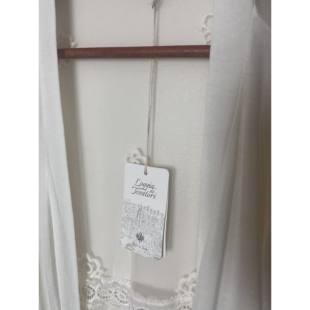 NWT Loggia De Tessitori Women's Sz Large Ivory Cream Lace Lightweight Cardigan - Picture 4 of 8